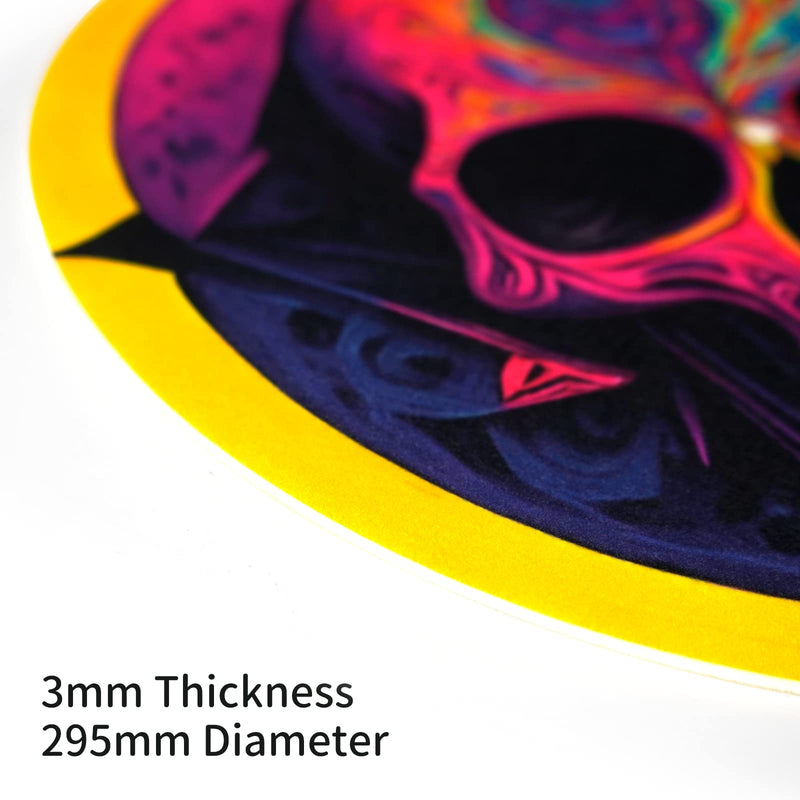 Turntable Platter Mat, 12 Inches Record Mat Felt Skull Pattern Anti-Static Slip Mat for Vinyl LP DJ Turntable Record Player, Reduces Vibrations & Improved Sound Clarity,Style A Style A