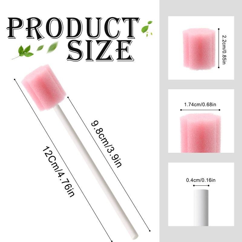 Mouth Sponges Sterile Dental Swabs, 50 Pieces Oral Care Sponge Swabs, Cleaning Mouth Swabs, Oral Hygiene Sponge, Oral Care Swabs, Cotton Buds, Oral Care Sticks, Foam for Oral Hygiene, Pink Pack of 50 plum blossom pink