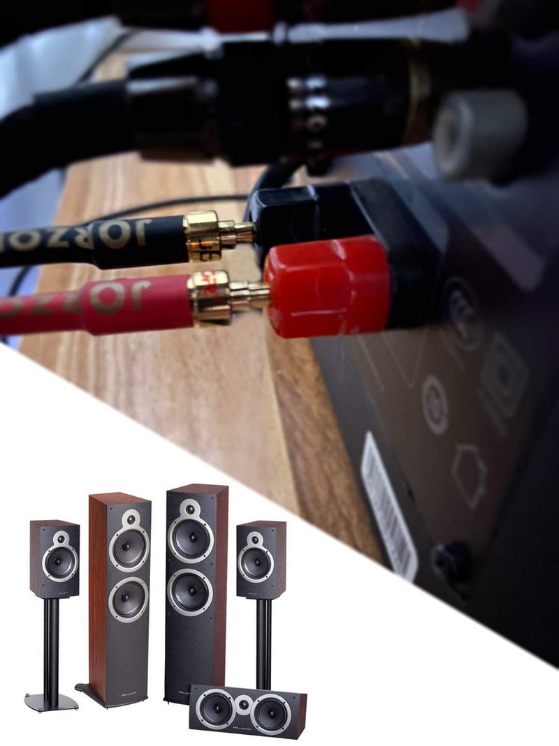 1 Pack 10AWG Speaker Cable,with Gold Plated Banana Plug,Oxygen Free Copper (1 Pack（6.6FT）) 1 pack（6.6FT）