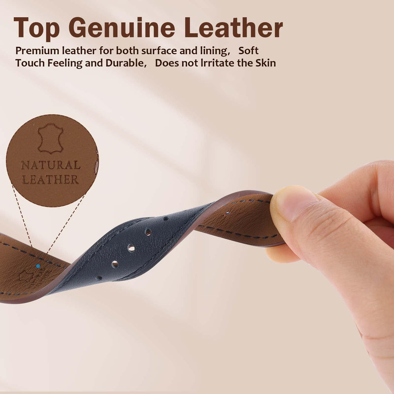 Genuine Leather Band Compatible with Apple Watch Bands for Women Men 49mm 46mm 45mm 44mm 42mm 41mm 40mm 38mm, Soft Leather Replacement Strap for iWatch Ultra SE Series 10 9 8 7 6 5 4 3 2 1(PACK OF 2)