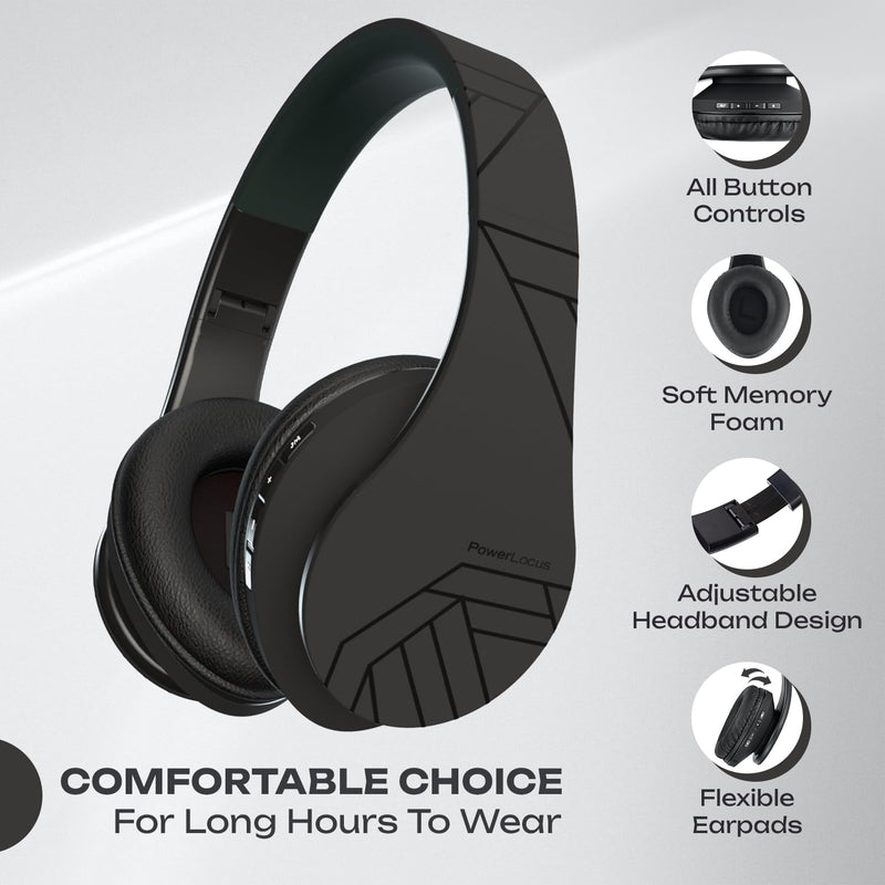 PowerLocus P2 Bundle - Wireless Headphones Over-Ear - 1pcs Black and 1pcs Black/Red