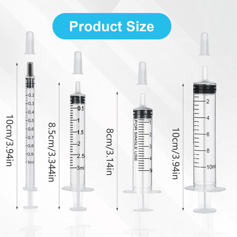 Pack of 10 Syringes 1 ml with Cap, 1 ml Disposable Syringes Without Needle, Plastic Dosing Syringe for Scientific Laboratory Liquid Measurement Colostrum Animal Feeding Plant Watering 1ml
