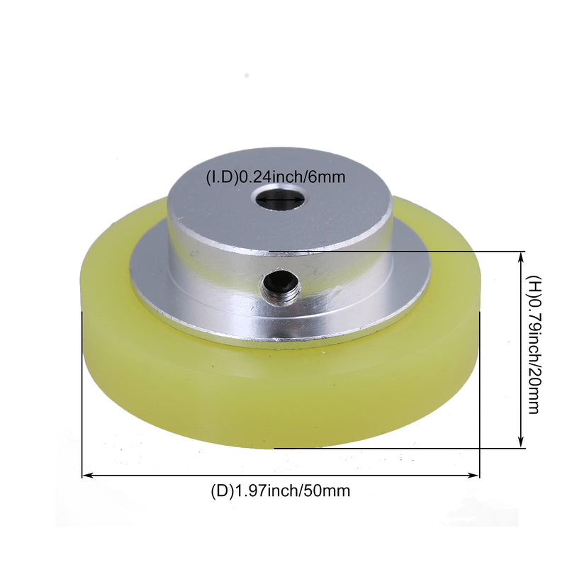 Yibuy Aluminium Silicone Encoder Wheel Meter Wheel for Rotary Encoder 50 x 6