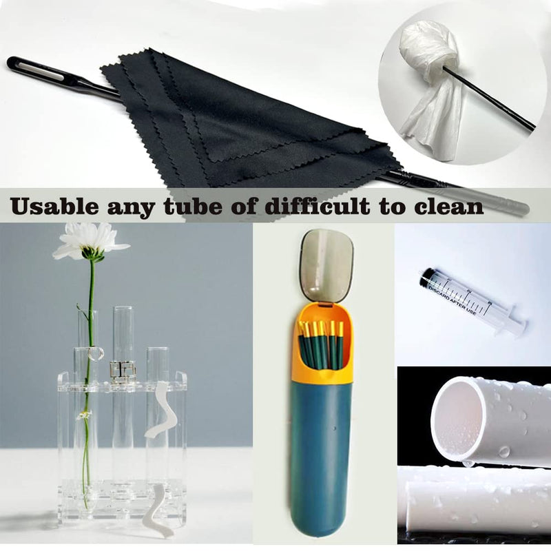[AUSTRALIA] - Flute Cleaning Kit Flute Cleaning Rod with 4pcs Flute Cleaning Cloth Flute Cleaning Swabs Flute Polishing Cloth Flute Stick Flute Cleaner Flute Cleaning Tools for Flute maintenance tools, black 