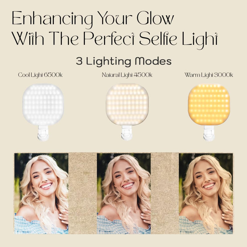 Larsa Pippen - The Larsa Light - LED Selfie Light with Clip & Glass Mirror - Rechargeable Selfie Light for Phone or Camera - 142 LEDs-Adjustable Brightness - Ideal for Makeup, TikTok, Content Creators