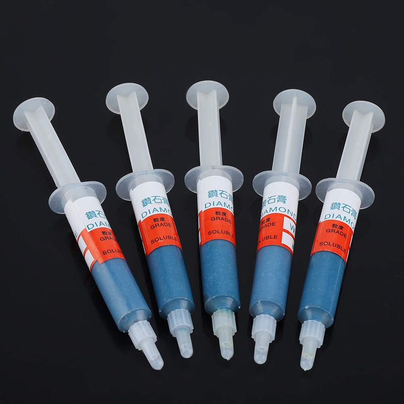 Akozon Diamond Grinding Paste 5 Pieces/Set Diamond Lapping Paste Polishing Paste Diamond Grinding Lapping Compound Compound Syringes (W5#2000)