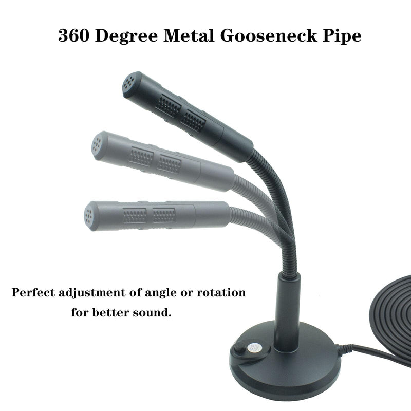 3.5mm Male Microphone, Plug and Play Desktop Laptop gooseneck Microphone, Suitable for Games, Meetings, Recording, podcasts, Games, and Online Chat 3.5MM Male microphone