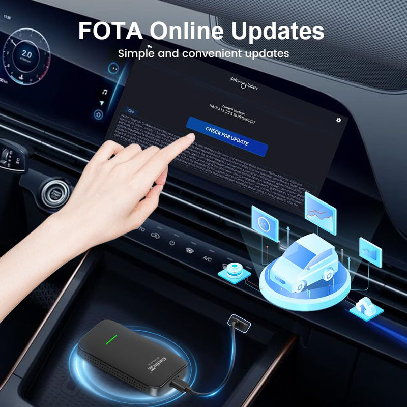 Carlinkit Wireless CarPlay Adapter CP2A Pro with Video Streaming | Converts Wired to Wireless Android Auto,for Wired CarPlay Car Only,FOTA Upgrade,Built-in Netflix/YouTube/TikTok Lite