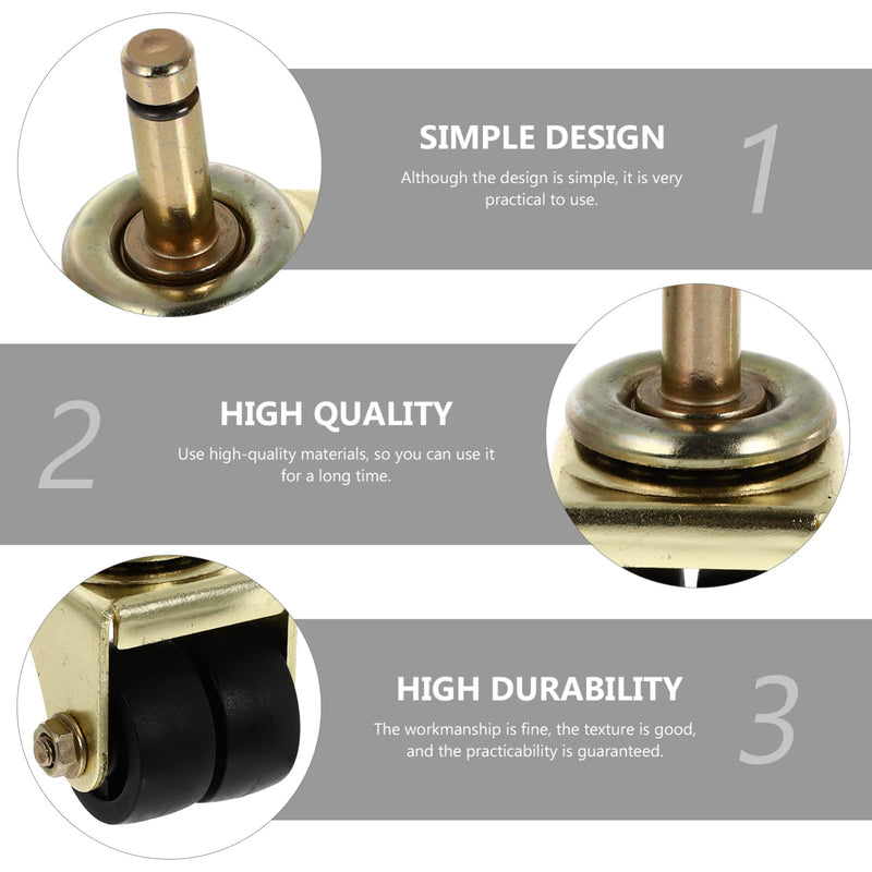 Piano Wheels Caster with screws Replacement Heavy Duty Double Wheel Casters Piano Accessories Furniture Caster for Upright Pianos Golden
