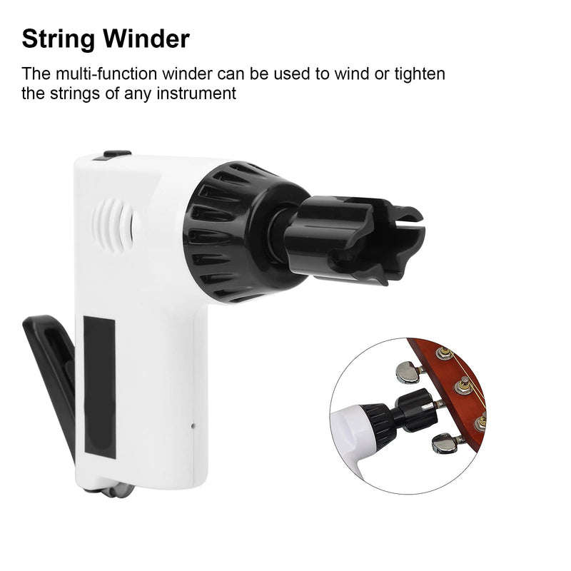 Guitar String Winder Electric Restringing Tool Multifunctional Strings Cutter for Banjo Guitar Bass Mandolin 2.7?4.3V(white) white