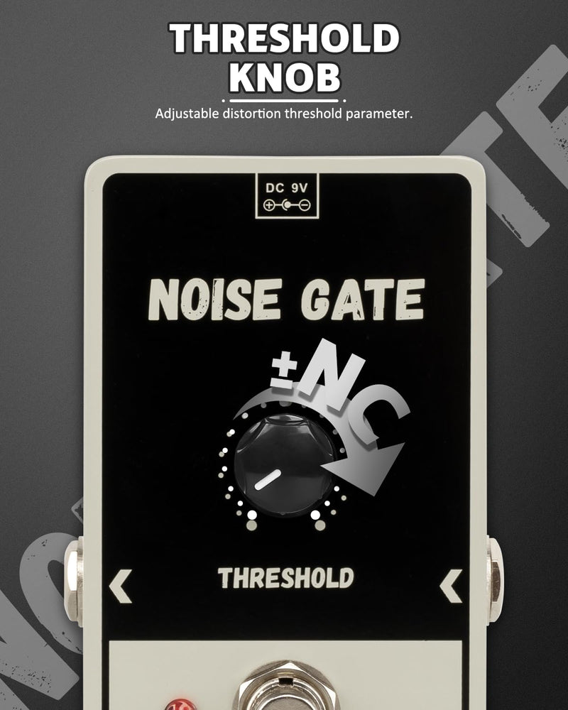STRICH Noise Gate Pedal, Noise Killer Guitar Pedal Noise Suppressor Effect for Electric Guitar and Bass True Bypass, Grey Grey Noise