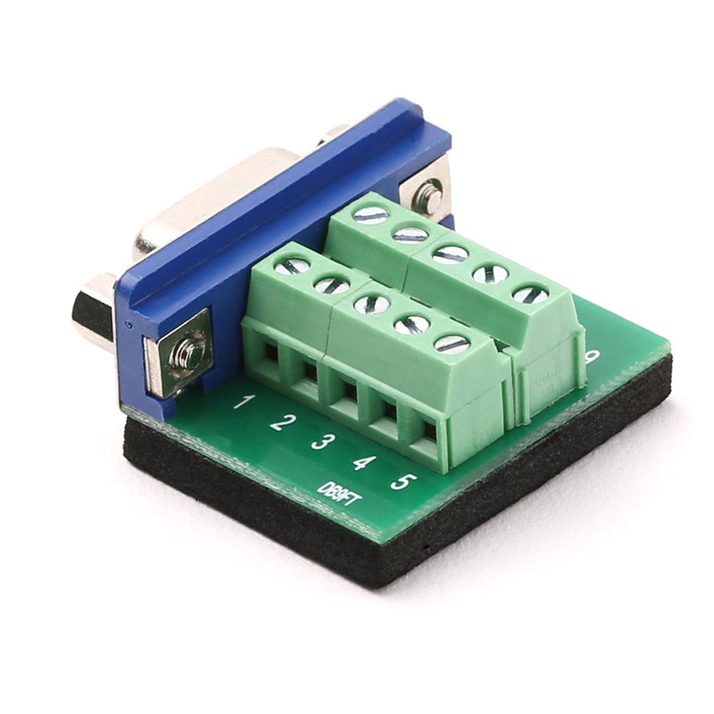 DB9 Breakout Board DB9 RS232 Serial Female to Terminal Block 10P Adapter 2 Pack