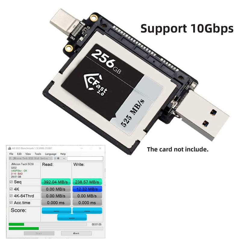 NFHK USB-C USB3.0 Type-C to CFast 2.0 Card Adapter PCBA CFast Card Reader for Desktop Laptop