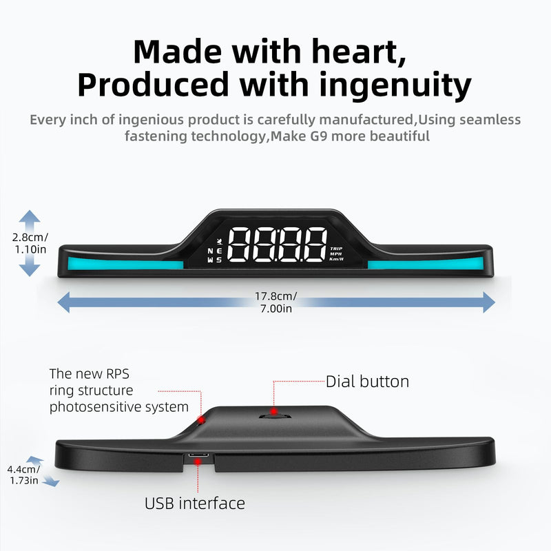 [AUSTRALIA] - GPS Speedometer for Car HUD, 5V Heads Up Display for Car, Digital Speedometer MPH for Car with Car Compass, Time, Fatigue Driving Reminder, Overspeed Alarm for All Vehicle 