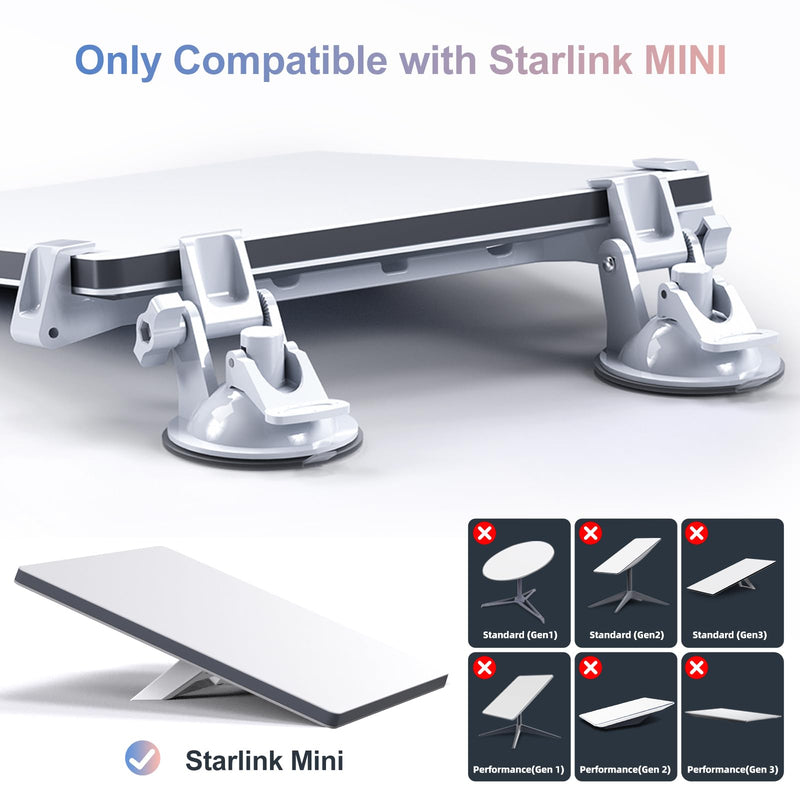 Starlink Mini Car Mount for Dashboard, Star-Link Mini Dash Mount | for Starlink Mini Suction Cup Mount for Car Dashboard & Windshield Suitable Most Vehicles and Ensures Stable Satellite Signal