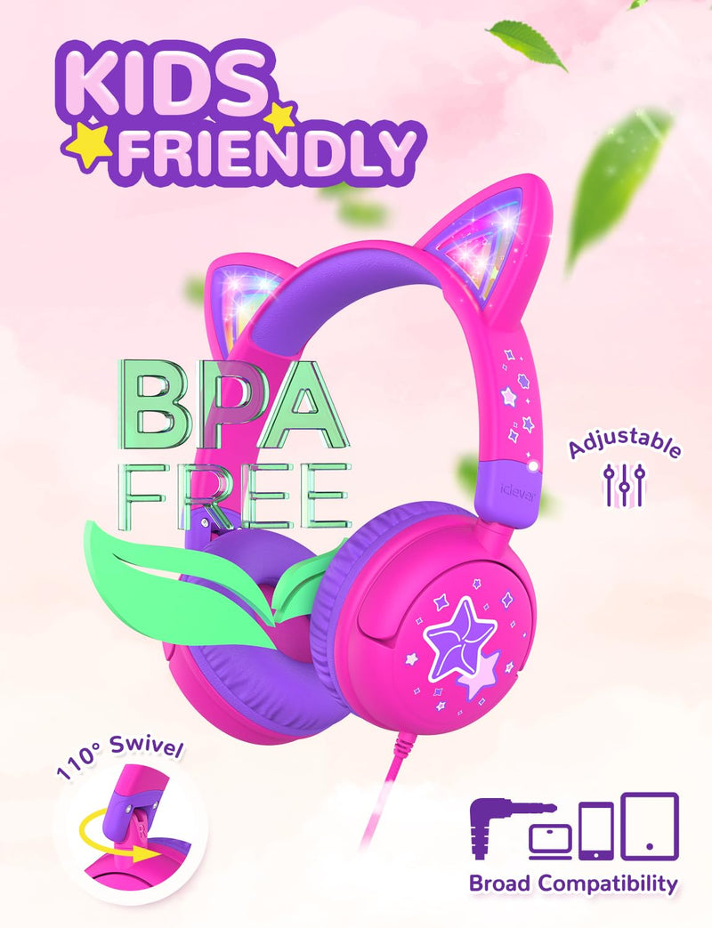 iClever HS25 & HS19 Wired Kids Headphones Bundles, Safe Volume, Stereo Sound, Kids Headphones for School Travel