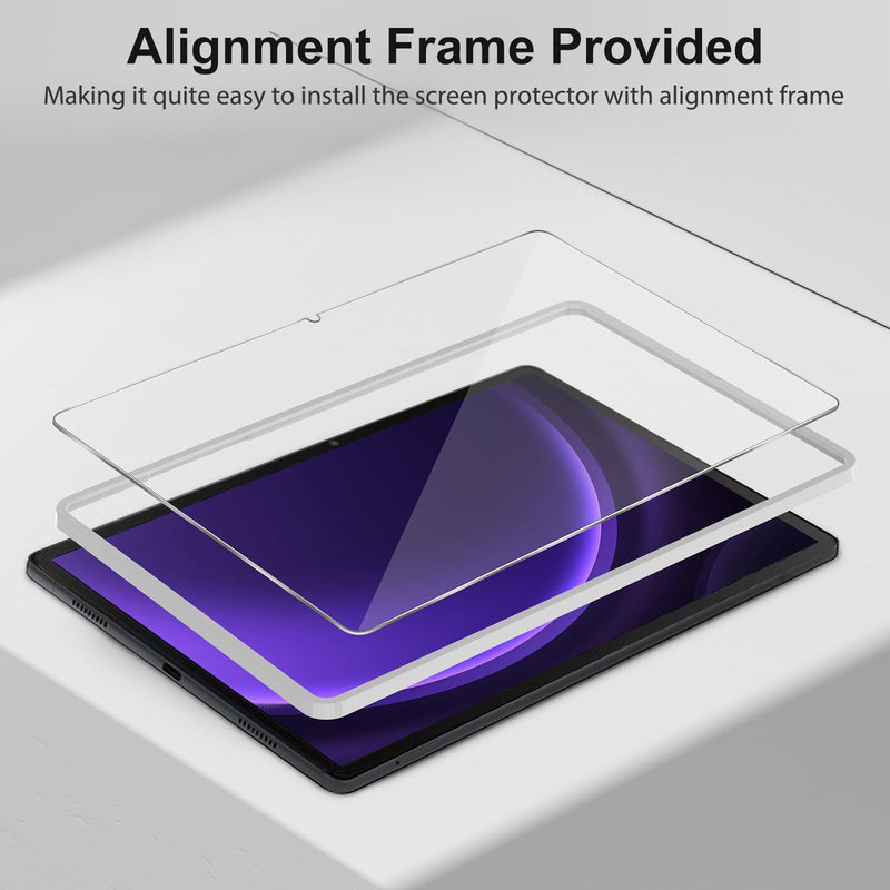 SPARIN [2-Pack Screen Protector for Galaxy Tab S9 FE 5G 10.9 inch/Galaxy Tab S9 11 inch, 9H Tempered Glass with Easy Installation Frame, S Pen Compatible/HD Clear/Anti Scratch/Bubble Free Tab S9fe-10.9 Inch