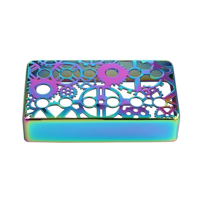 2 PCS Brass Humbucker Guitar Pickup Covers 50mm/52mm Pole Spacing engraved Guitar Pickup Covers Pickup Covers electric guitar pickup covers for Les Paul Electric Guitar (Colorful) Style A heptachrome