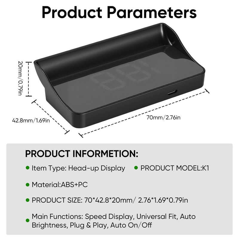 Heads Up Display for Cars Windshield, GPS System Accessories Holder for Car Windshield White