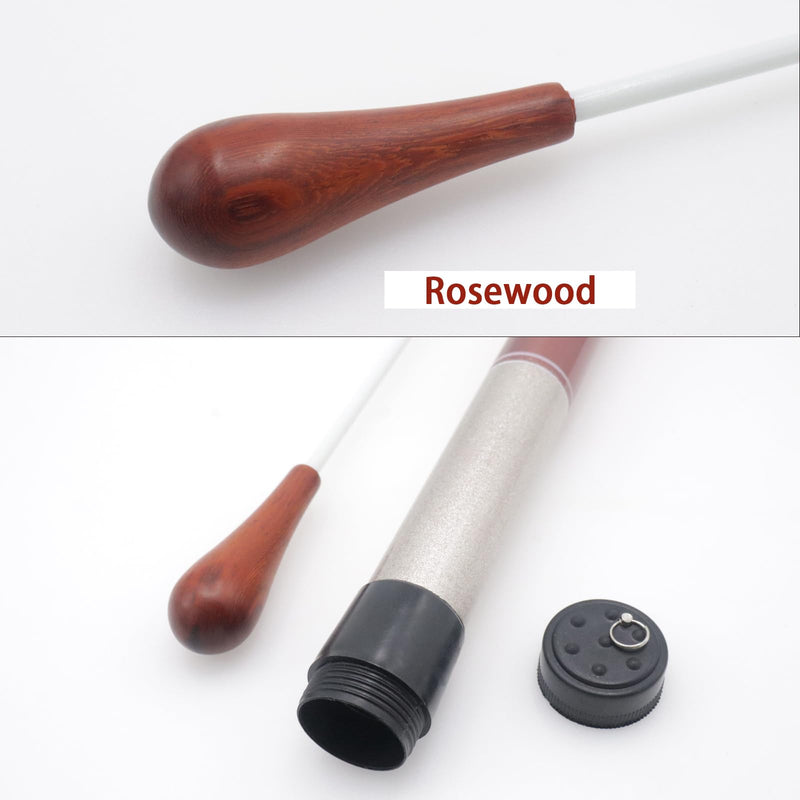 2Pcs 15 Inch Lightweight Wood Handle Conducting Baton, Professional Orchestra Conductor Wand with Case for Music Directors, Choral Symphony & Band Leaders Rosewood