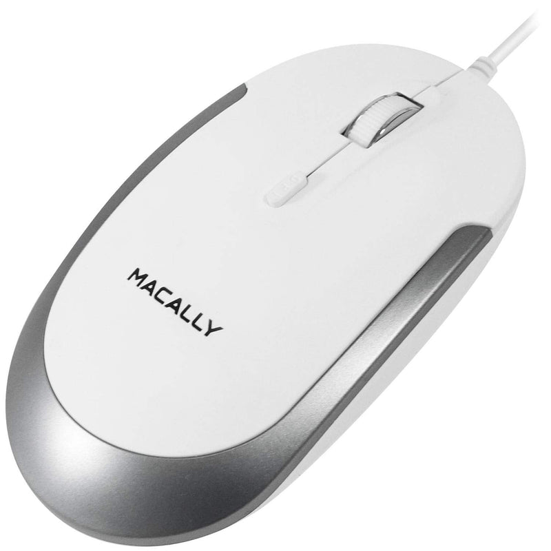 Macally Mini Wired Keyboard and a Quiet Wired Mouse, Office Essentials