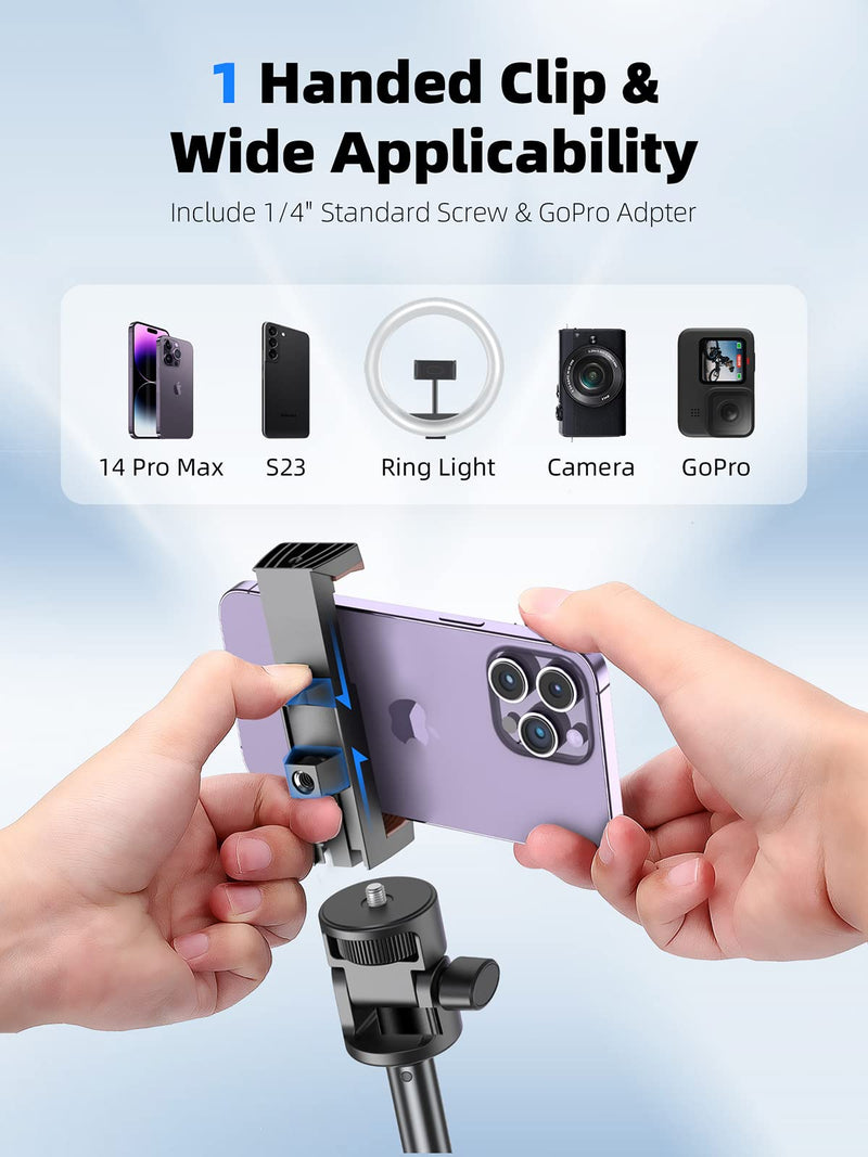 Kaiess 62" iPhone Tripod, Selfie Stick Tripod & Phone Tripod Stand with Remote, Cell Phone Tripod for iPhone, Extendable Travel Tripod Compatible with iPhone 14/13/12 Pro Max/Android/GoPro Black