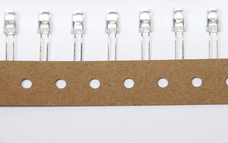 Lumetheus LED 3 mm Colour UV Ultraviolet Pack of 20 Black Light Emitting Diodes Approx. 3 V Diode 2 Pin LEDs Housing Clear 3 mm - 20 pieces