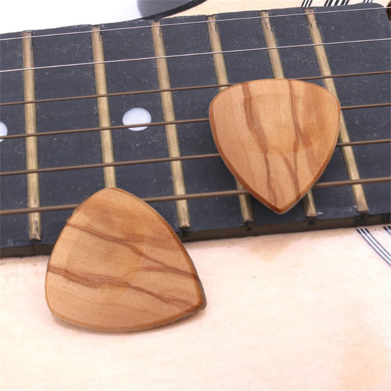 Set of 2 guitar picks made of real wood | For electric, acoustic and bass guitars in various strengths, 1 inch