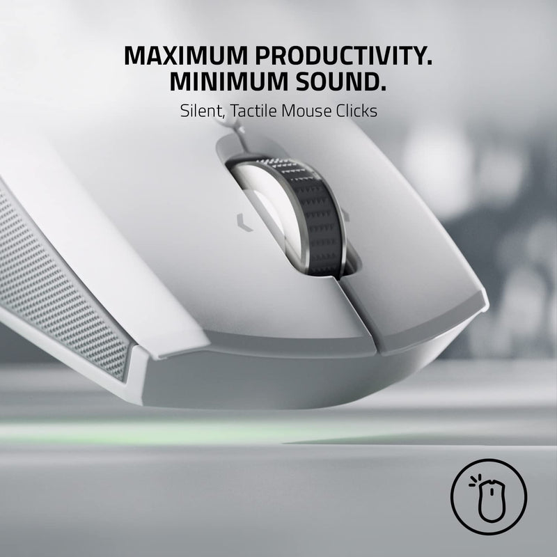 Razer Pro Click Mini Portable Wireless Mouse: Silent, Tactile, Mouse Clicks - Sleek & Compact Design - HyperScroll Technology - Productivity Dongle - Connect up to 4 Devices - 7 Programmable Buttons White