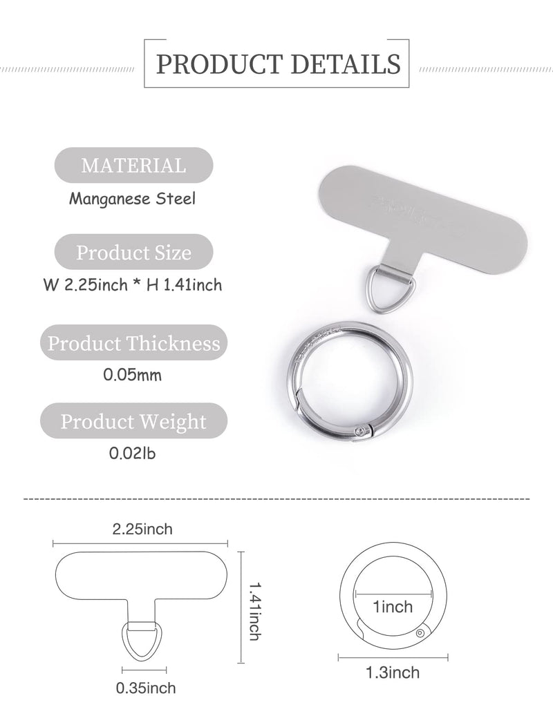 project-cb Phone Tether Tab ×1,Spring Ring ×1,Metal Patch,Universal Phone Lanyard Patch Without Adhesive,Phone Strap Replacement Part for Cell Phone (Gold) Gold