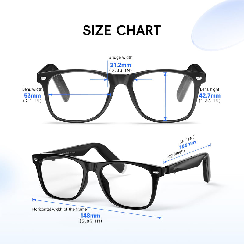 GetD AI Glasses, Smart Glasses Powered by ChatGPT, Real-Time AI Translation | Photochromic lens, AI translation in 145 languages, Hands‑free calls, Immersive audio, Holds AI conversations Black + Grey Photochromic Lens Large