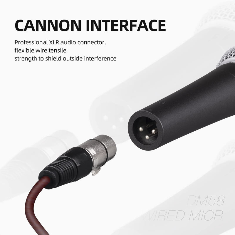 D Debra Wired Dynamic Microphone, Cardioid Dynamic Vocal Handheld Mic with Mic Clips, Suited for Speakers, Karaoke Singing Machine, Amp, Mixer Audio