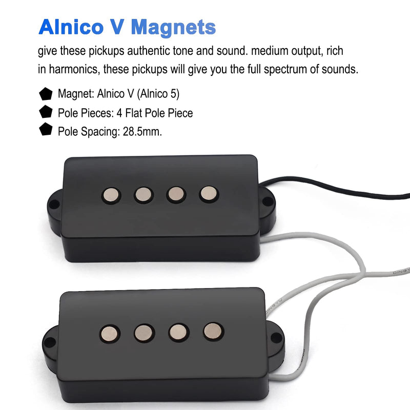SAPHUE Alnico 5 P Bass Pickups Humbucker Pickup for 4 String P Bass Precision Bass Replacement