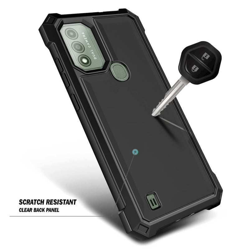 Case for Wiko Voix with [Built-in Screen Protector], Full-Body Protective Shockproof Rugged Bumper Cover, Impact Resist Phone Case (Black) Black