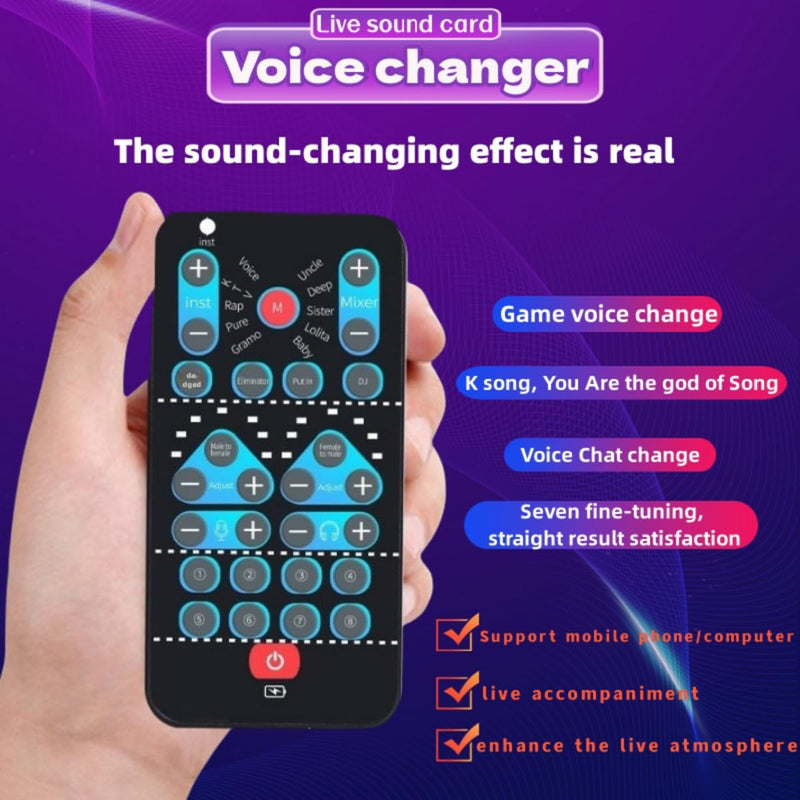 [AUSTRALIA] - High-Definition Portable Voice Changer Sound Card with Real-Time Transformation, Ideal for Streaming, Gaming, and Entertainment Scenarios (M10-for PC) M10-for PC 
