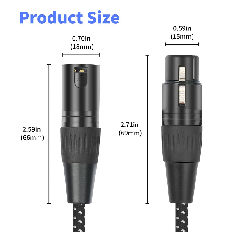 [AUSTRALIA] - 2FT XLR Female to Dual Male Cable – 3pin XLR Y-Splitter Adapter for PA Systems & Multi-Device Routing 2-Pack 1 Female to 2 Male 