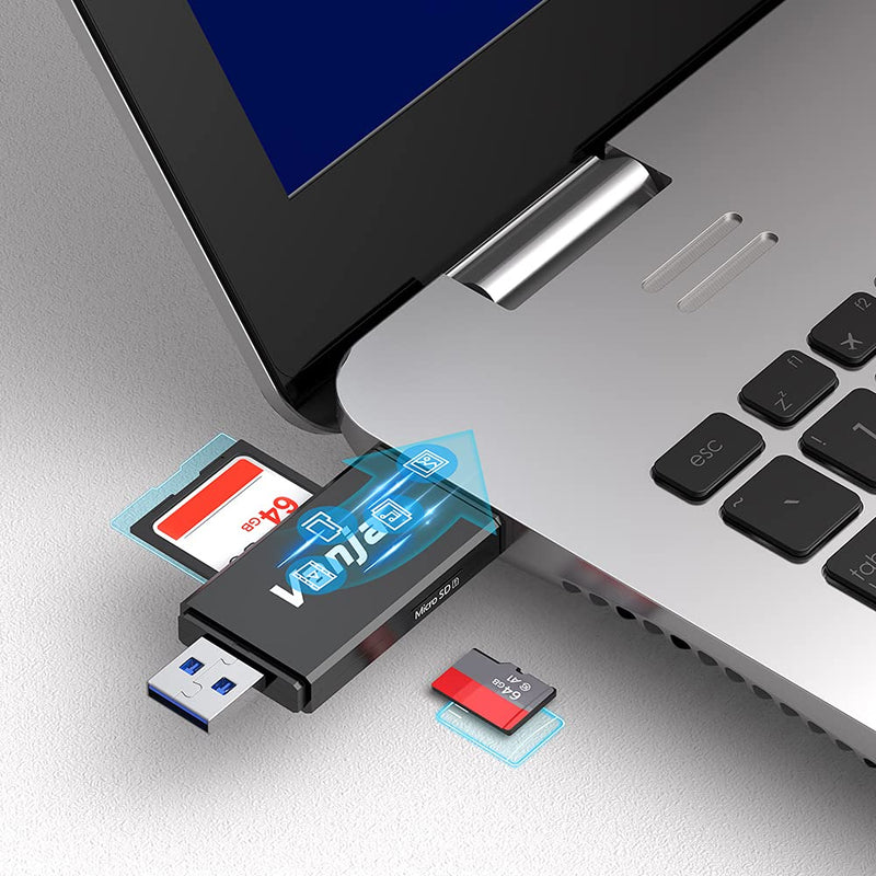 Vanja USB Type C SD Card Reader, USB 3.0 Micro SD Card Reader Adapter Used for SD-3C SD Micro SD TF SDXC SDHC MMC RS-MMC Micro SDXC Micro SDHC UHS-I