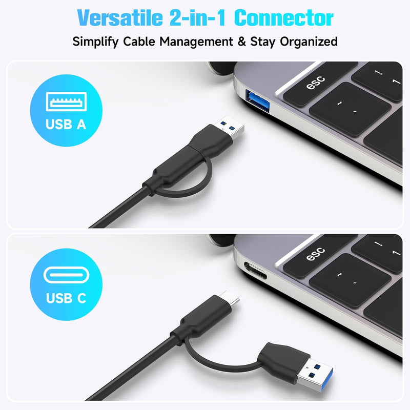 RSHTECH USB 3.0/USB C Switch 2 Computers Share 4 USB Devices, RSH-A201R | USB Switcher Selector with 4 USB 3.0 Data Ports(3 USB-A+1 USB-C), 2 Cables and Controller for Keyboard, Mouse and Printer Black 4 Ports USB Switch