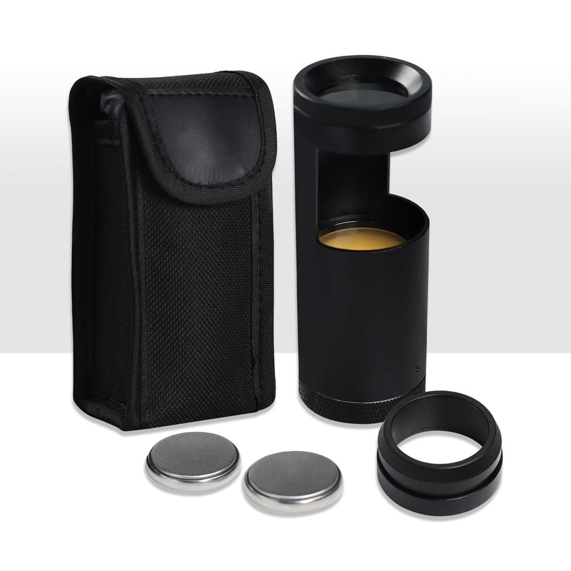 Handheld LED Polariscope Optical Glass Double Lens Design 28mm Diameter Loupe Magnifier Jeweler with Built-in Illumination Gemologist Gemstone Tester Tool