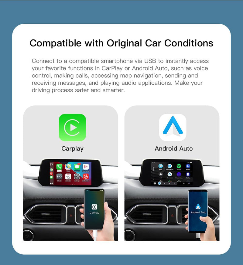 Carplay Adapter Compatible with Mazda 2/3/6/CX3/CX5/CX9/MX5 2014-2021 Year | OEM Hub Retrofit Kit for Mazda Connect System, Fit for Carplay & Android Auto, TK78-66-9U0C LEXXSON