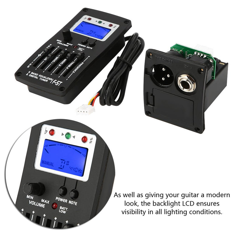 F-5T 5Band Equalizer Digital Tuner Pickup for Electric Acoustic Classic Guitar