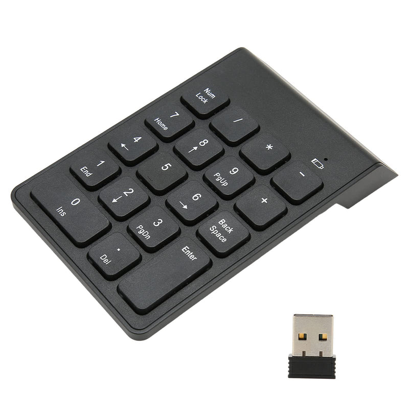 2.4G Wireless Numeric Keypad with Chocolate Keys, 18 Keys Plug and Play Number Numpad for Bank Accountant, Ergonomic Slim Design, USB 2.4GHz