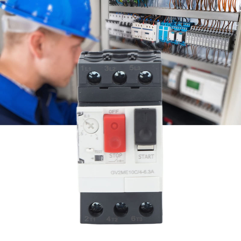 Motor Circuit Breaker AC690V Overload Short Circuit Protection Motor Circuit Breaker with 35 mm Guide Rail Mounting (GV2-ME14C 6-10A) GV2-ME14C 6-10A