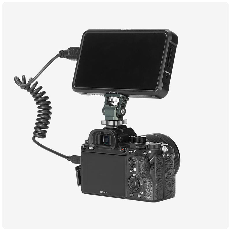 Camera Monitor Mount with Cold Shoe 1/4 Screw for 5" & 7" Monitor, 360°Swivel and 176° Tilt Field Mount Holder for LED Lights, Flash, Microphone, Video Shooting Photography Accessories