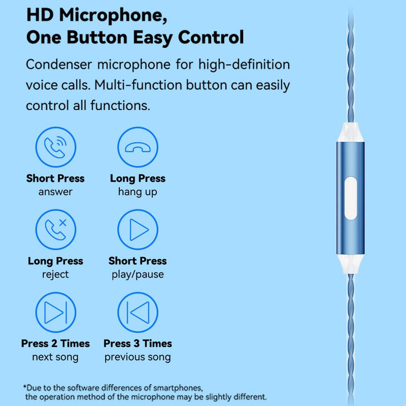 NICEHCK EB2S Pro 4.4mm Balanced Earbuds No Mic 15.4mm Dynamic Headphones | 15.4mm LCP dynamic driver;silver-plated OCC cable; balanced 4.4 plug; comfy marine blue pure HiFi earbud for balanced DAPs 4.4mm no Mic blue03