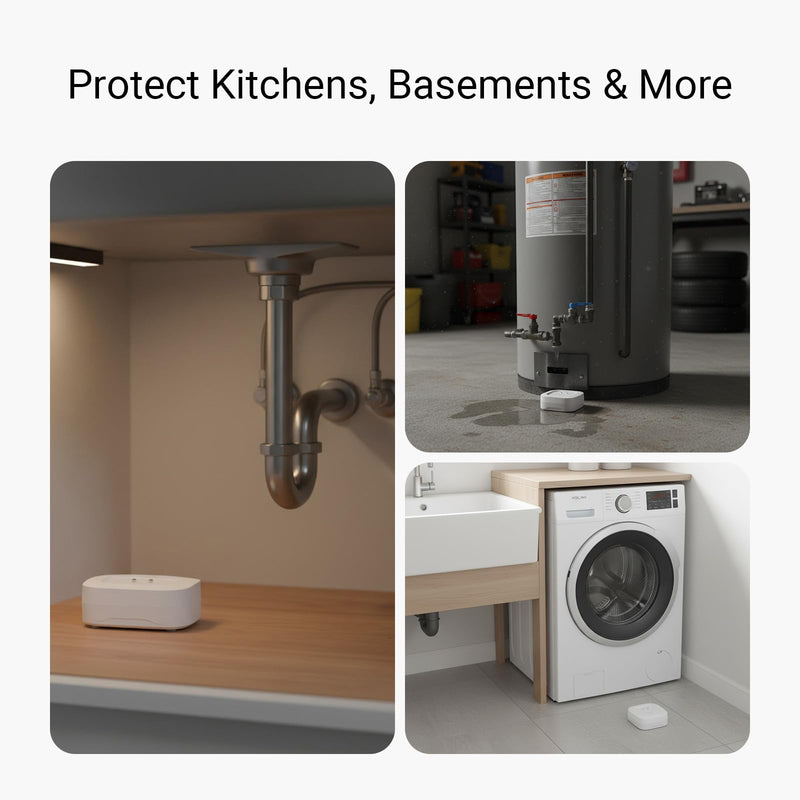 [AUSTRALIA] - YoLink Water Leak Starter Kit: Hub + 4 Leak Sensor 1 (Silent), LoRa Long-Range, App/SMS/Email Alerts, D2D Offline Triggers, 2 AAA Up to 5-Year Battery, Compatible with Alexa/IFTTT/Home Assistant 