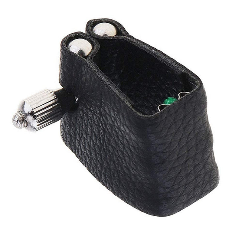 [AUSTRALIA] - Artificial Leather Clarinet Mouthpiece Ligature Fastener Compact Durable Black 