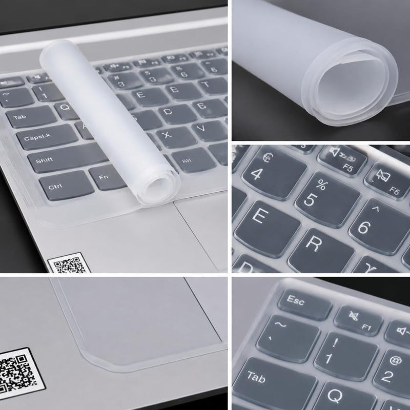 Ultra Thin Universal Silicone Keyboard Cover Protector for 13–17.6 Inch Laptops, Waterproof Dustproof Clear Keyboard Skin for Laptop Notebook Protection (15–17 Inch Compatible)