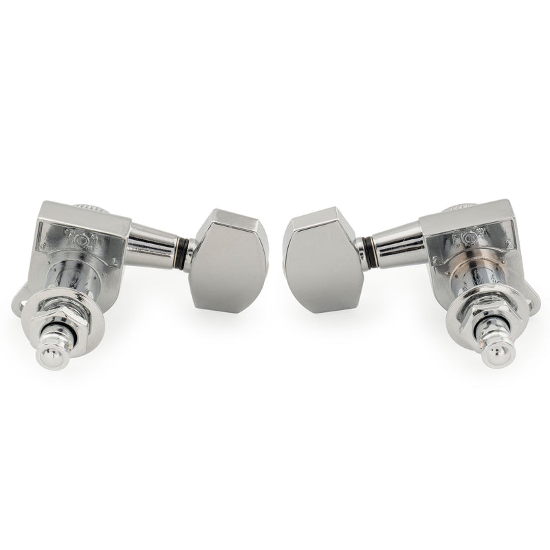 [AUSTRALIA] - Musiclily Pro 3R3L 18:1 Ratio Full Sealed Locking Machine Heads Tuners Tuning Pegs Keys with Big Hex Button 45 Degree Screw for Acoustic Electric Guitar, Chrome 3R3L Chrome 