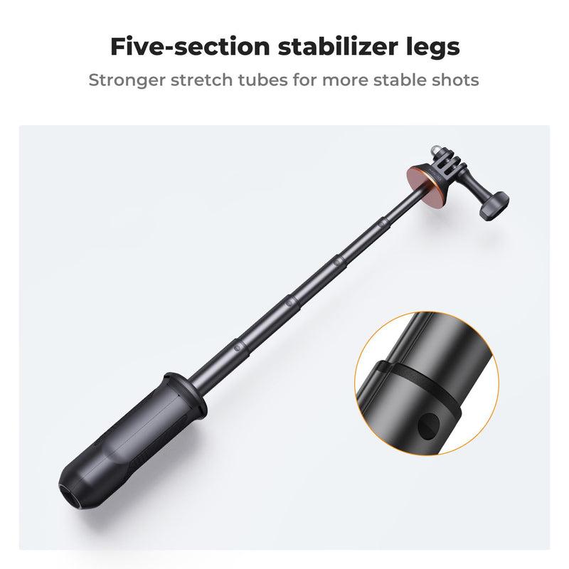 [AUSTRALIA] - K&F Concept Selfie Stick for GoPro, Portable Gopro Tripod Extendable Gopro Stick Gopro Vlog Tripod Stand for GoPro Hero 13 12 11 10 9/Max/DJI OSMO/Insta 360 AKASO Action Camera. Dark 